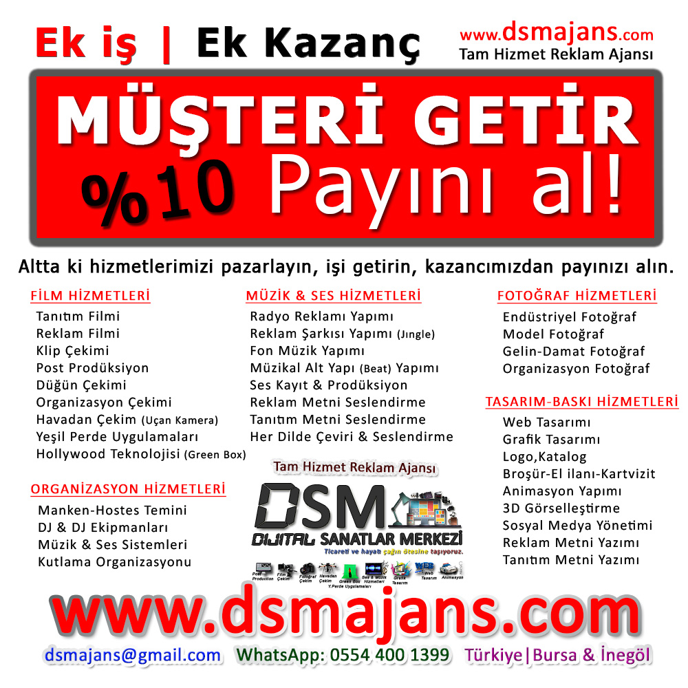 DSM Ajanstan Ek İş-Ek Kazanç Fırsatı!